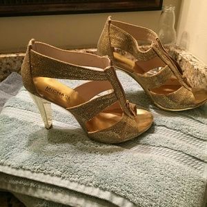 Michael Kors berkley t strap gold heels